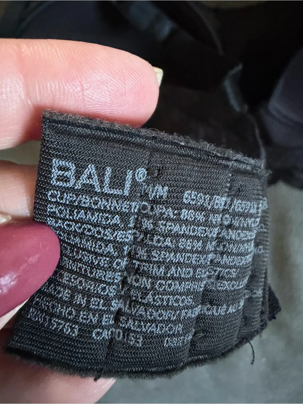 Bali Black Lace‎ Underwire Bra with Adjustable Straps. Sz M